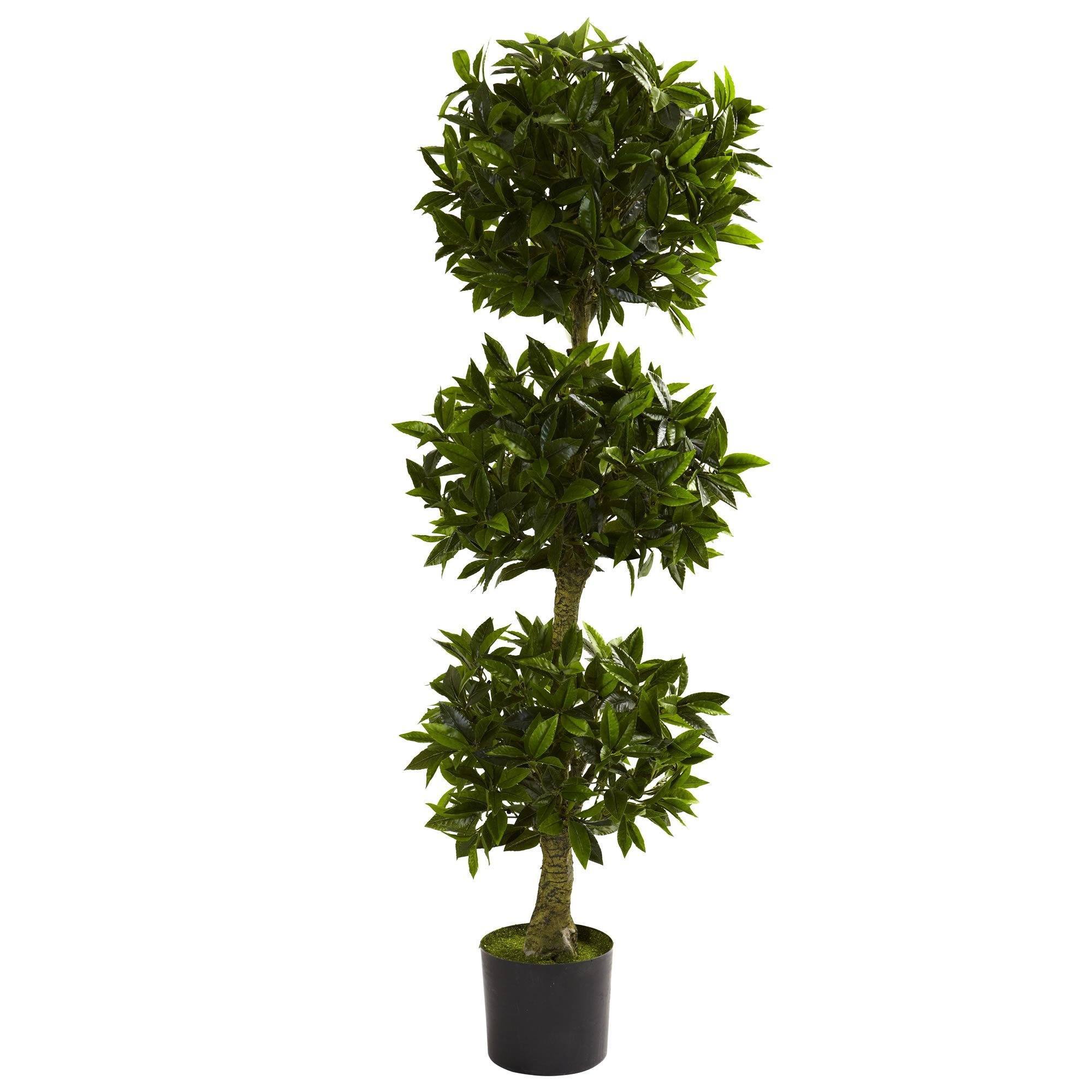 5' Bamboo Artificial Tree in Black Planter (Real Touch) UV Resistant  (Indoor/Outdoor)