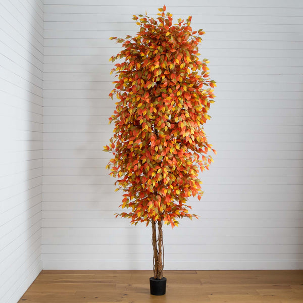 10’ Autumn Ficus Artificial Fall Tree