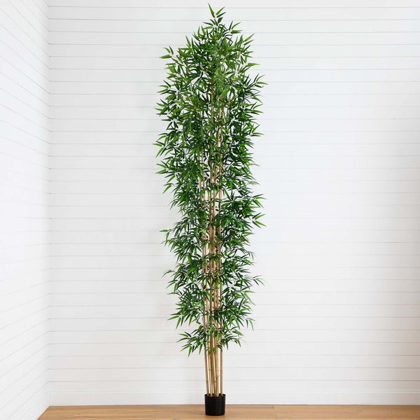 12’ Artificial Bamboo Tree with Real Bamboo Trunks