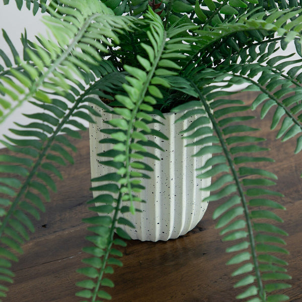 16” Artificial Boston Fern Plant in Decorative Cement Planter