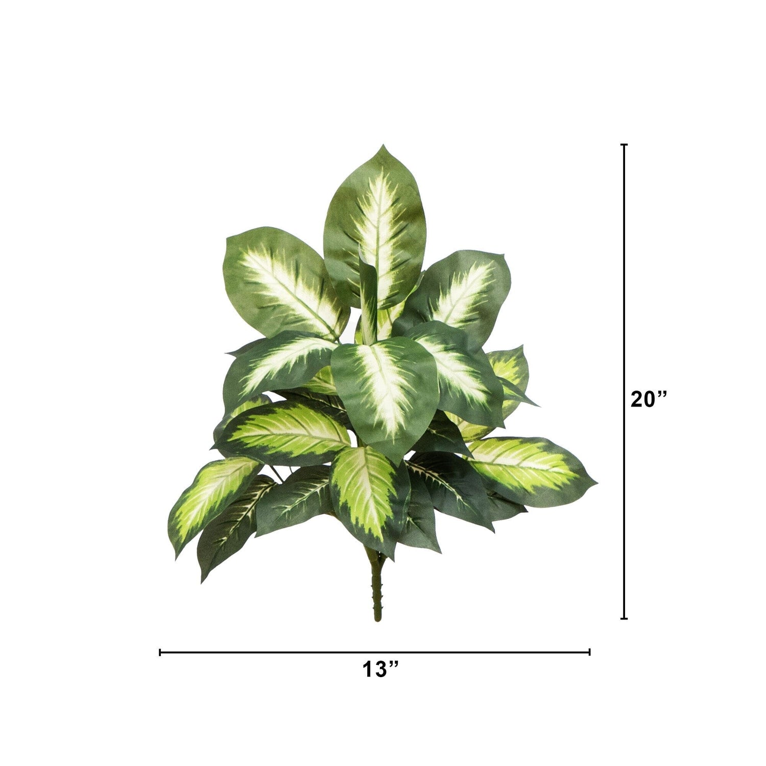 20” Artificial Golden Dieffenbachia Plant - Set of 6