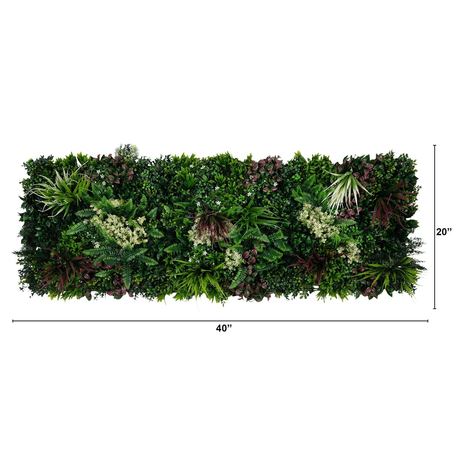 20” x 20” UV Resistant Corfu Island Artificial Living Wall Panels (Indoor/Outdoor) - Set of 3