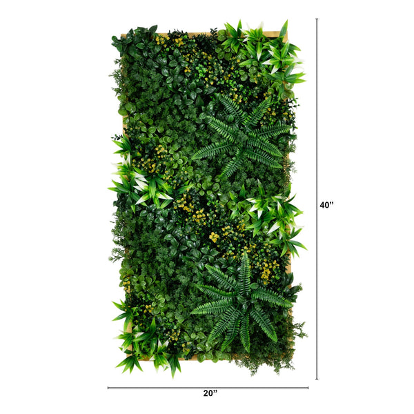 20” x 40” UV Resistant Hawaiian Islands Artificial Living Wall Art Panel in Light Wood-Like