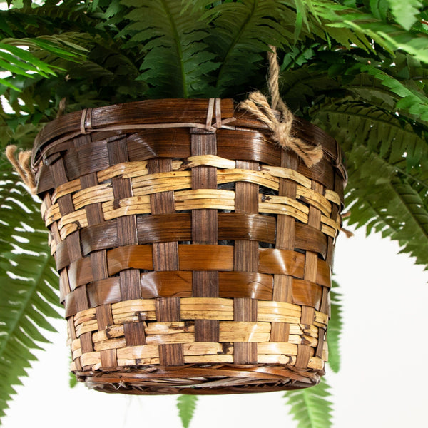 22" Artificial Large Boston Fern Hanging Basket"