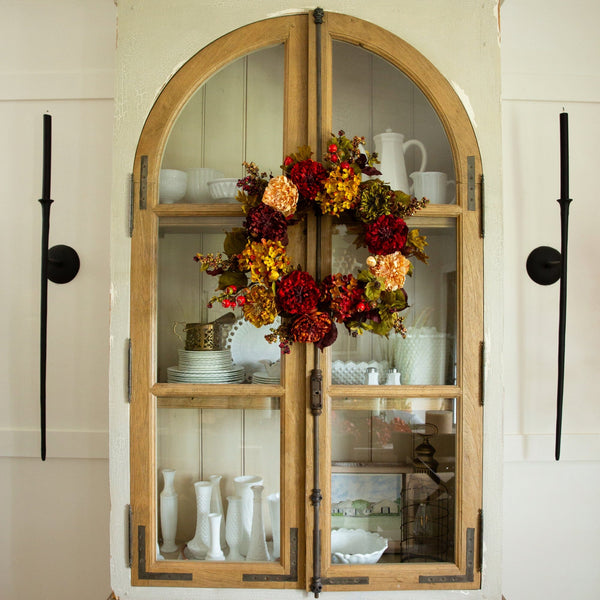 22" Autumn Hydrangea Peony Wreath