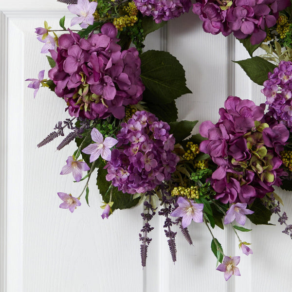 24” Artificial Hydrangea Wreath