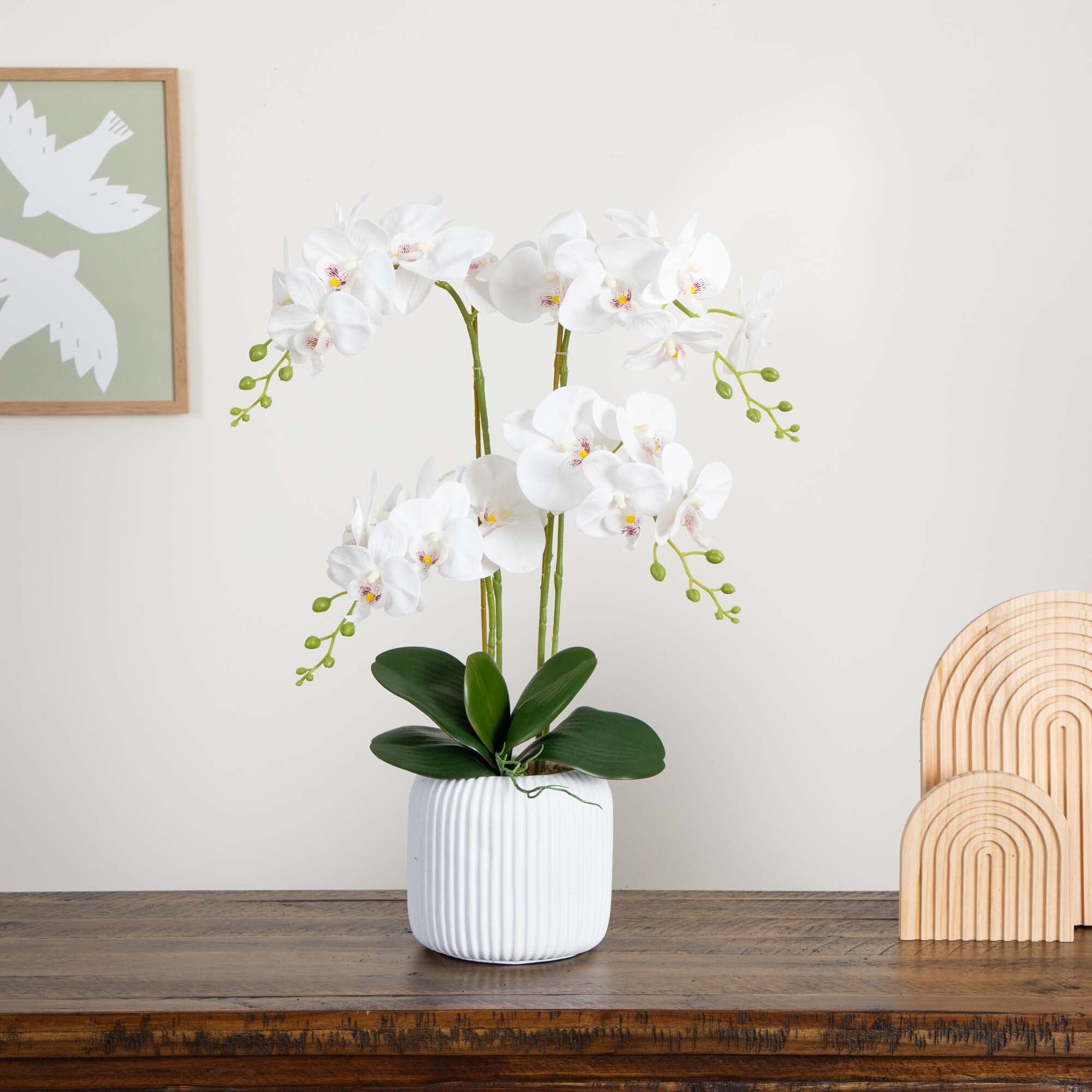 Nearly Natural Orchid Faux Plant Arrangement hotsell Decor