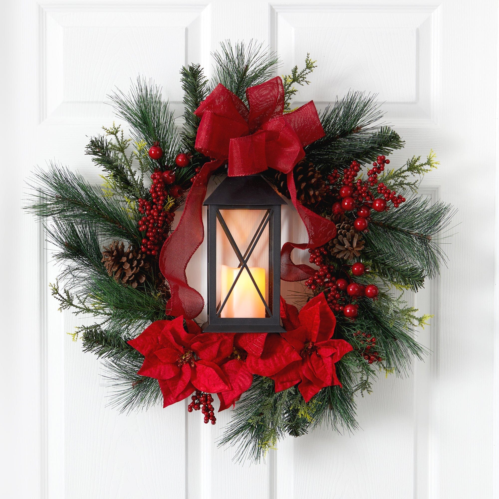 Factory Poinsettia Christmas wreath