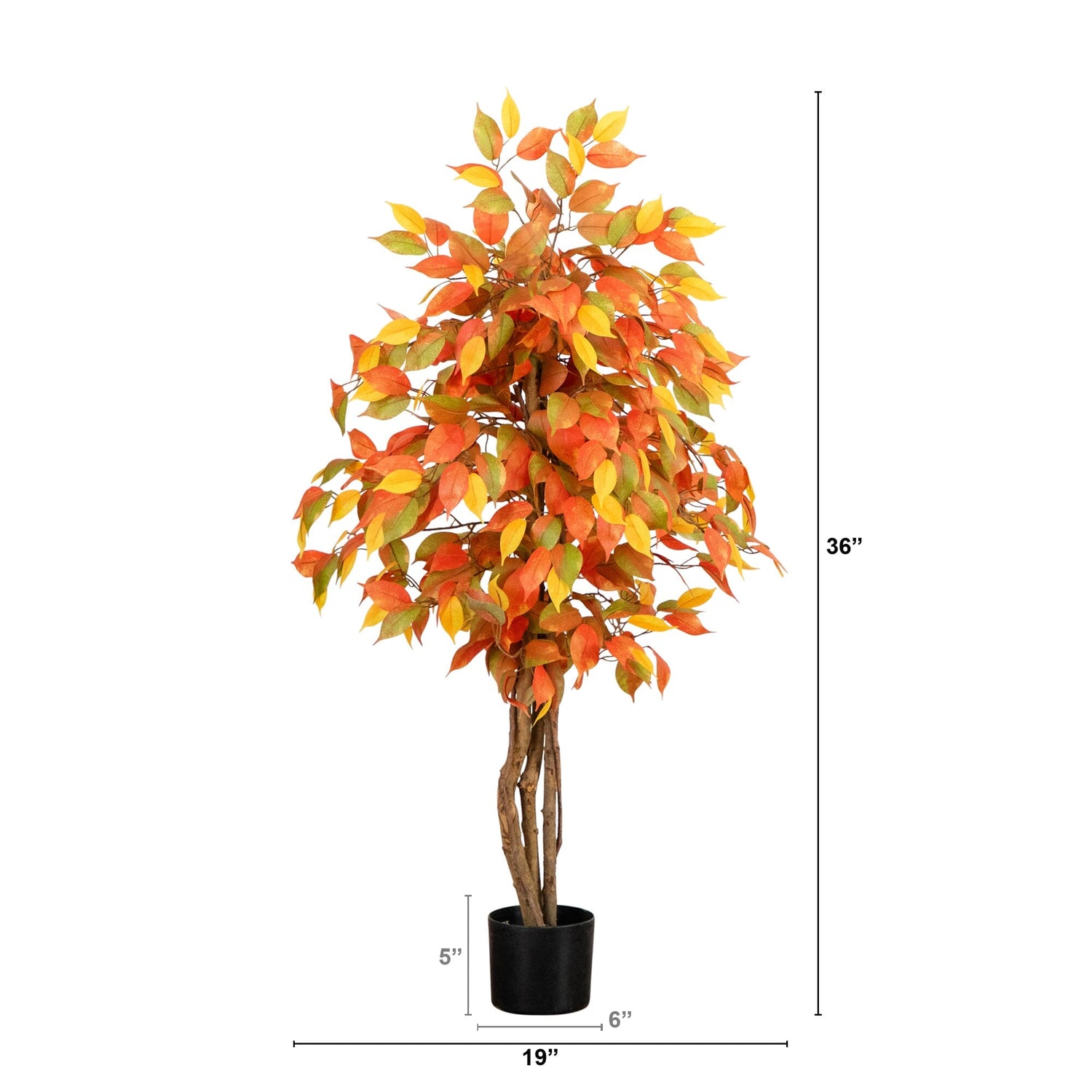 3’ Autumn Ficus Artificial Fall Tree