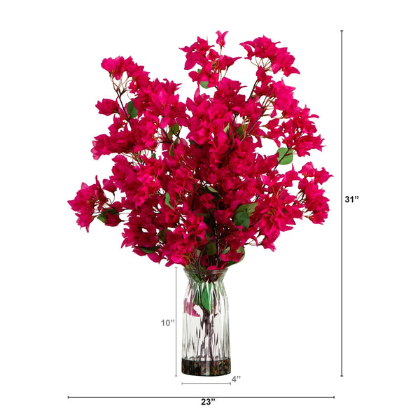 31” Artificial Pink Bougainvillea Arrangement in Vase