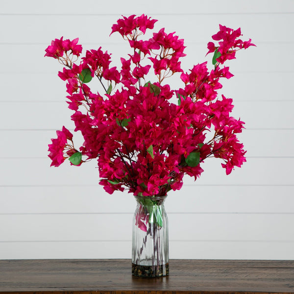 31” Artificial Pink Bougainvillea Arrangement in Vase