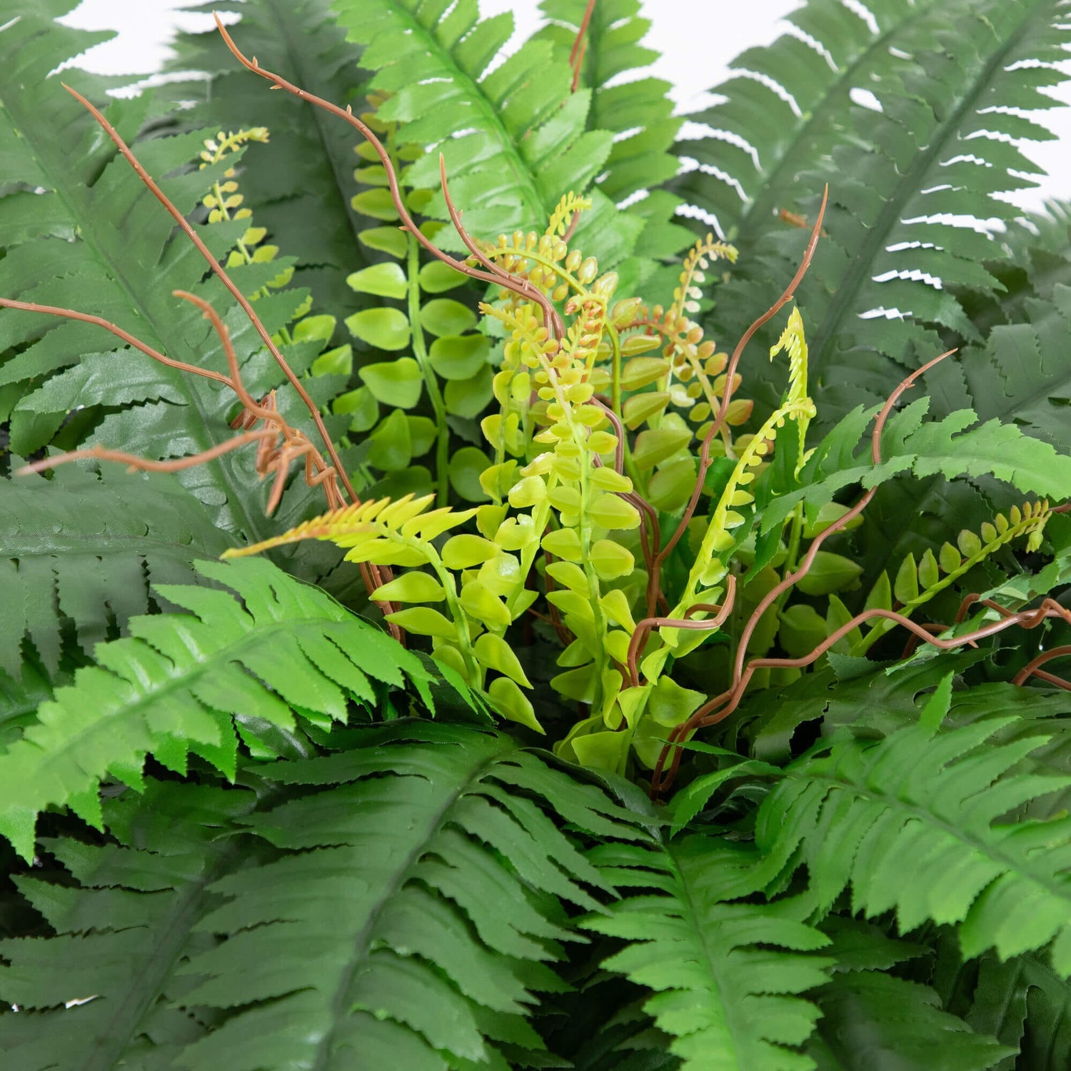 32” Artificial Double Boston Fern in Handmade Mexican Talavera Ceramic Planter