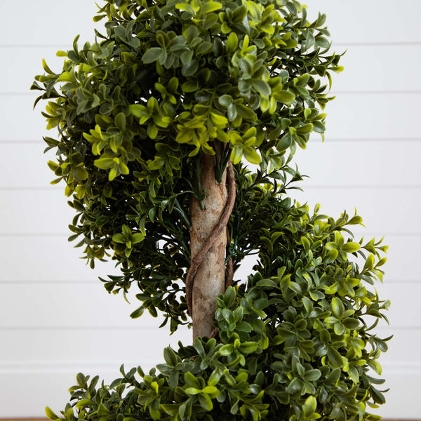 33” Boxwood Topiary Spiral Artificial Tree (Indoor/Outdoor)