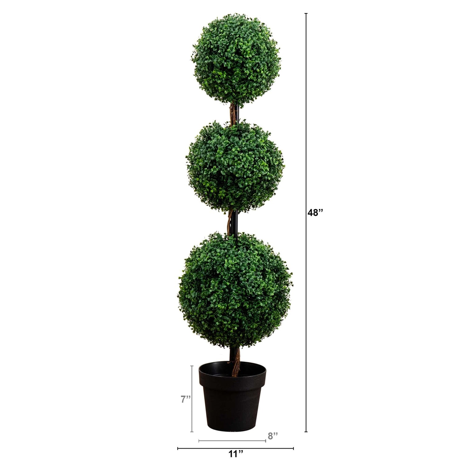 4’ Artificial Triple Ball Boxwood Topiary Tree (Indoor/Outdoor)