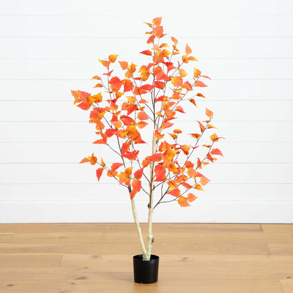 4’ Autumn Birch Artificial Fall Tree