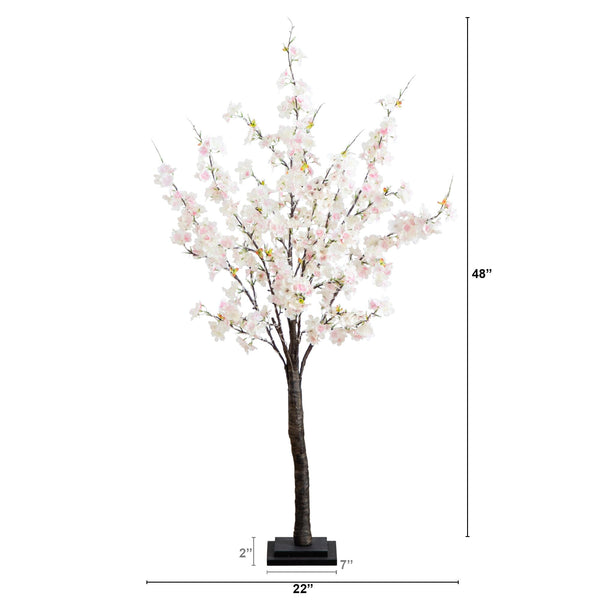 4’ Lighted Artificial Cherry Blossom Tree with 210 Warm White LED Lights