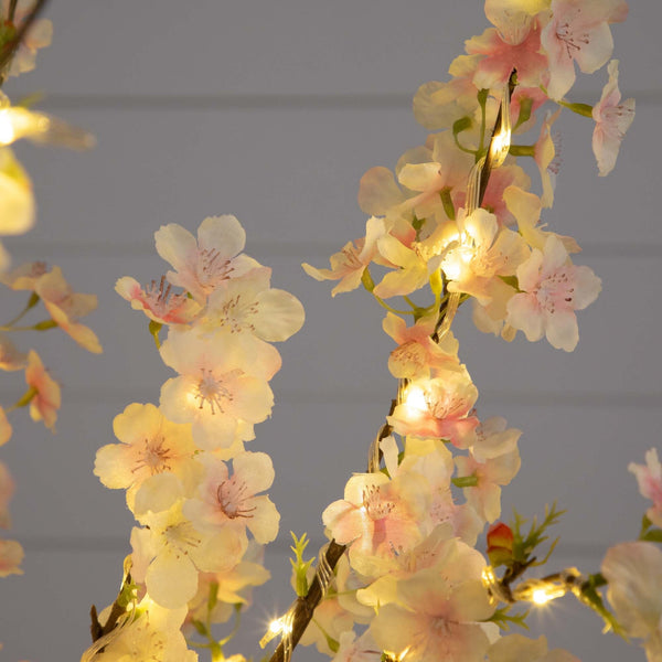 4’ Lighted Artificial Cherry Blossom Tree with 210 Warm White LED Lights