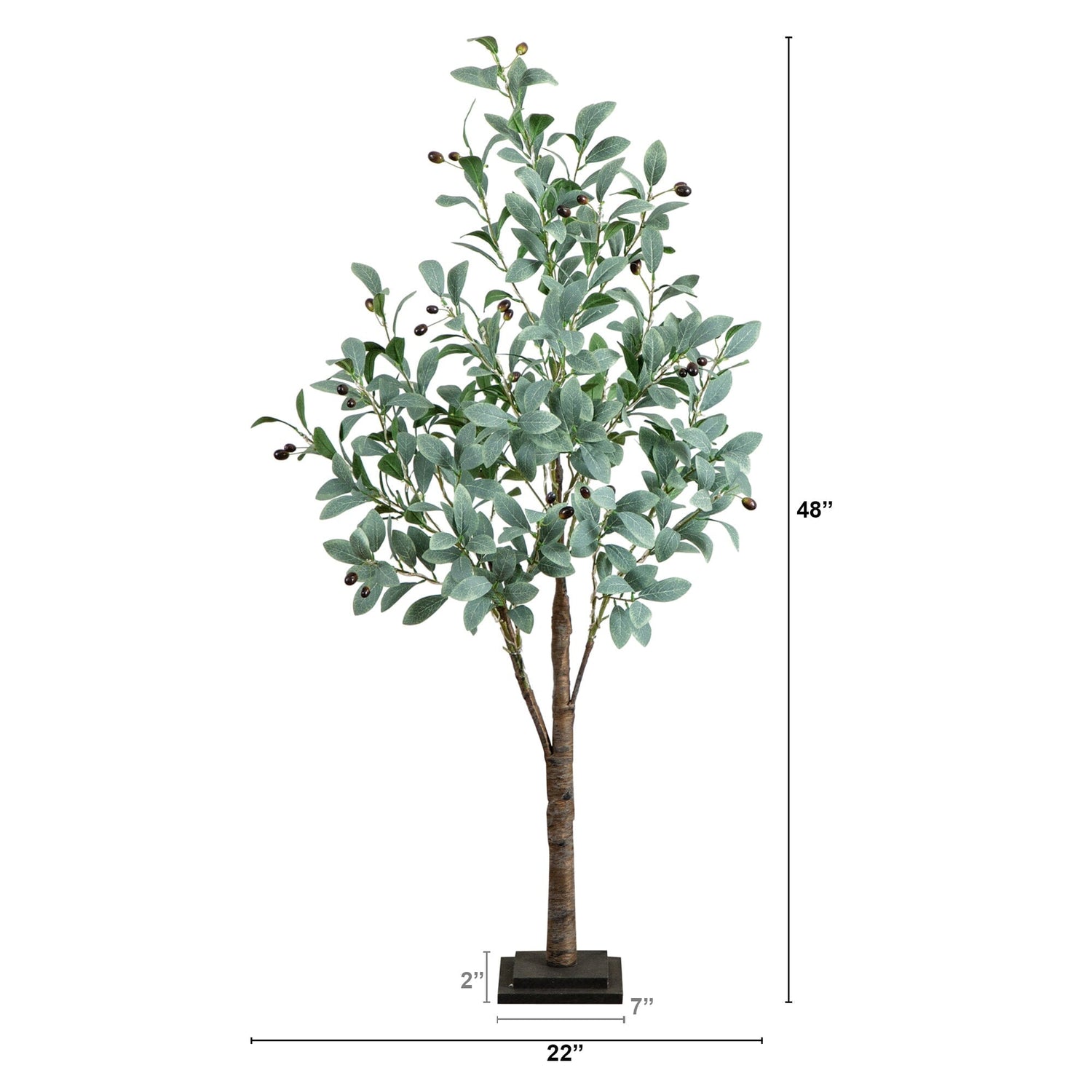 4’ Lighted Artificial Fruiting Olive Tree with 150 Warm White LED Lights