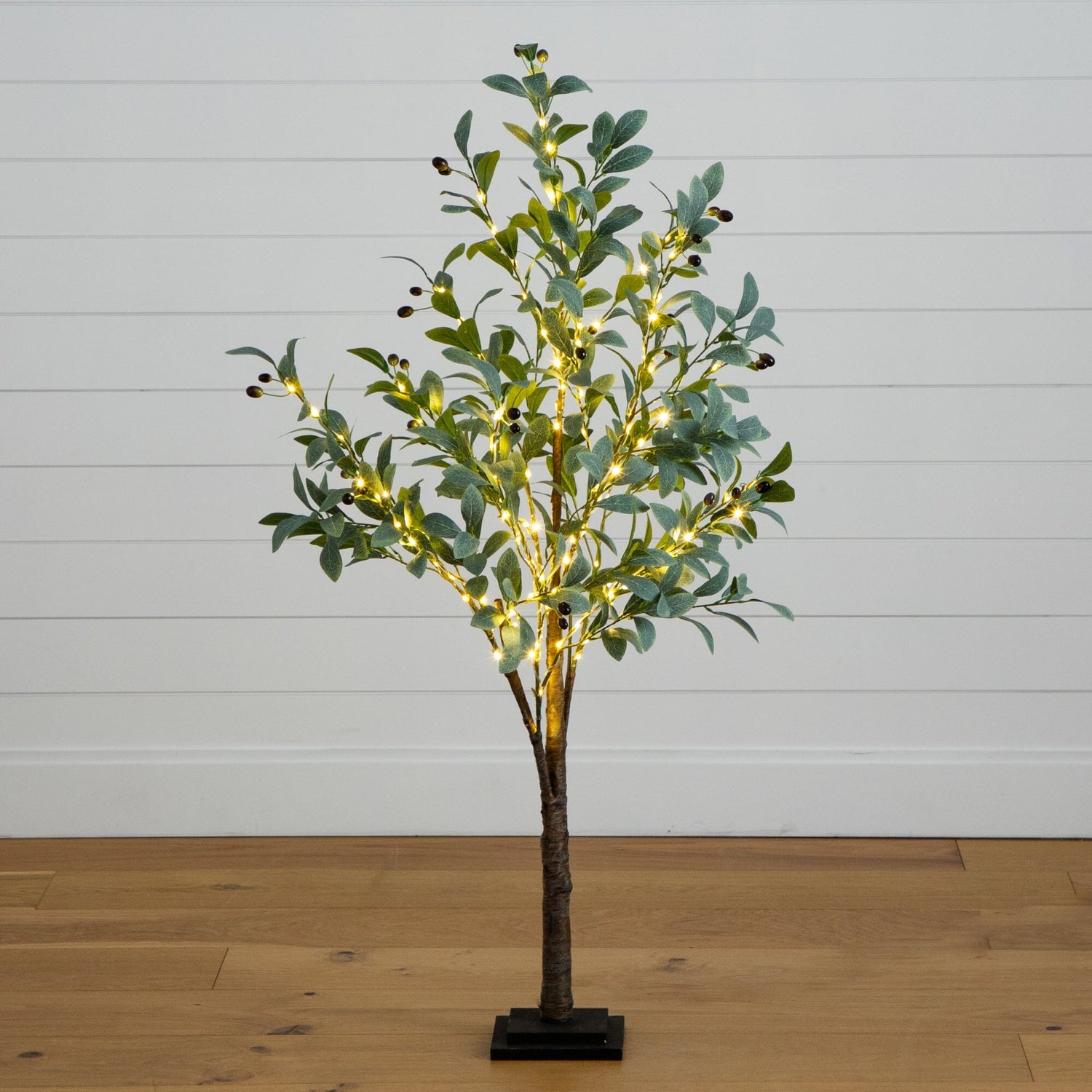 4’ Lighted Artificial Fruiting Olive Tree with 150 Warm White LED Lights