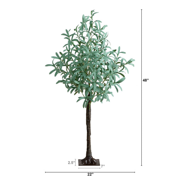 4’ Lighted Artificial Olive Tree with 240 Warm White LED Lights