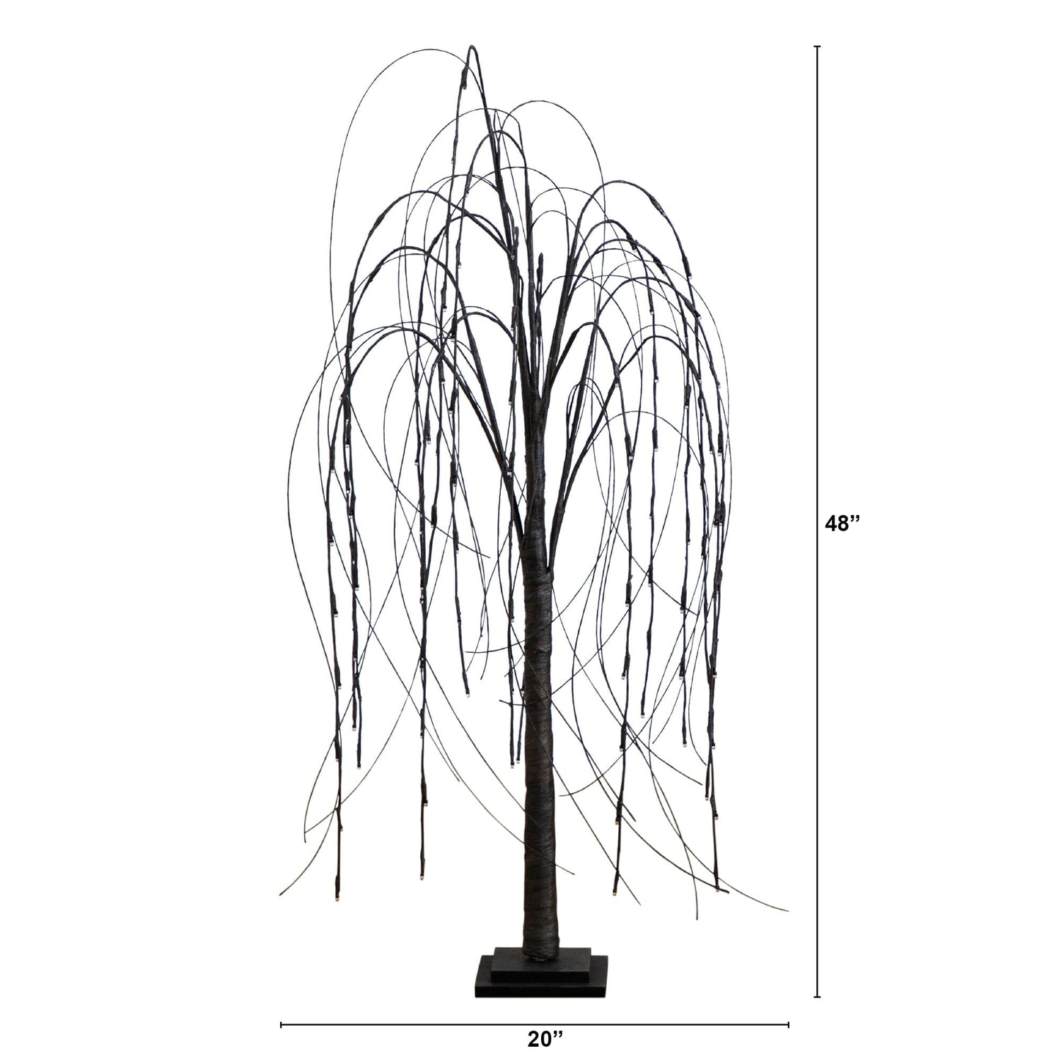 4’ Pre-Lit Halloween Black Willow Artificial Fall Tree with 120 Orange & Purple LED Lights