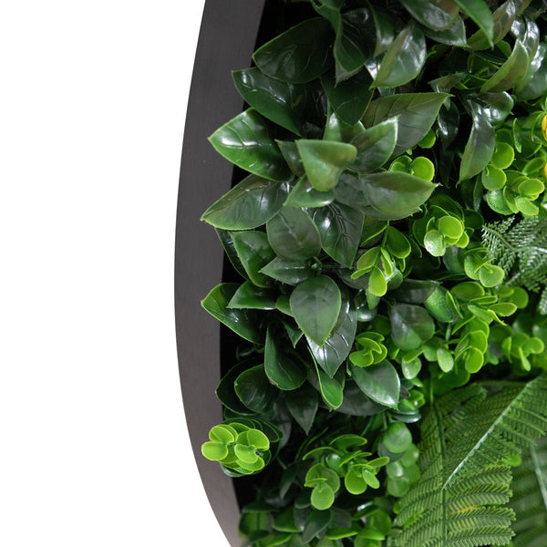 40” UV Resistant Almafi Coast Artificial Living Wall Art Panel in Black Aluminum Frame