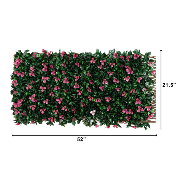 40” x 80” UV Resistant Artificial Bougainvillea Expandable Privacy Fence Screen (Indoor/Outdoor)