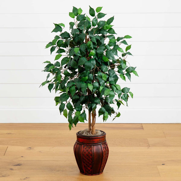 44” Ficus Tree w/Decorative Planter