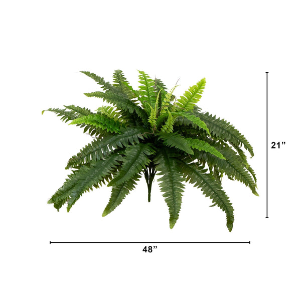 48" UV Resistant Artificial Boston Fern (Indoor/Outdoor) - Set of 2