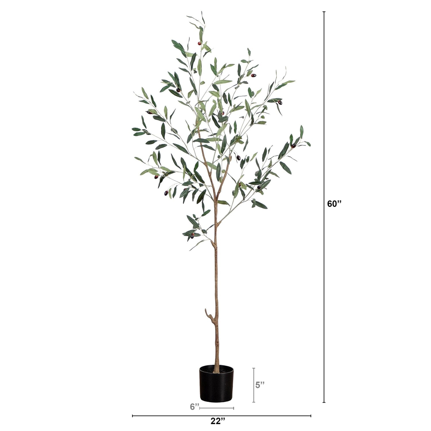 5’ Artificial Slim Minimalist Olive Tree