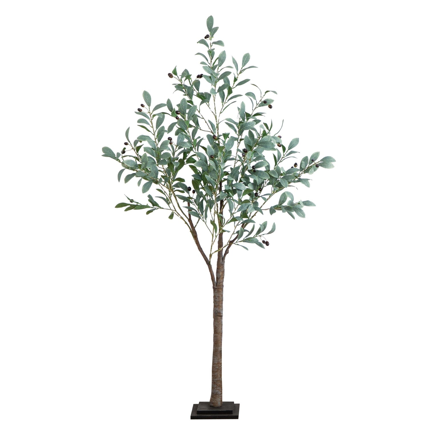 5’ Lighted Artificial Fruiting Olive Tree with 200 Warm White LED Lights