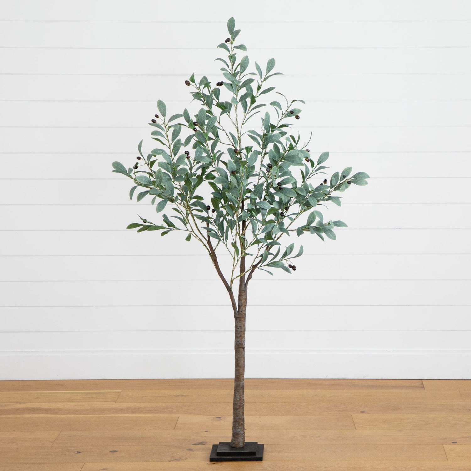 5’ Lighted Artificial Fruiting Olive Tree with 200 Warm White LED Lights