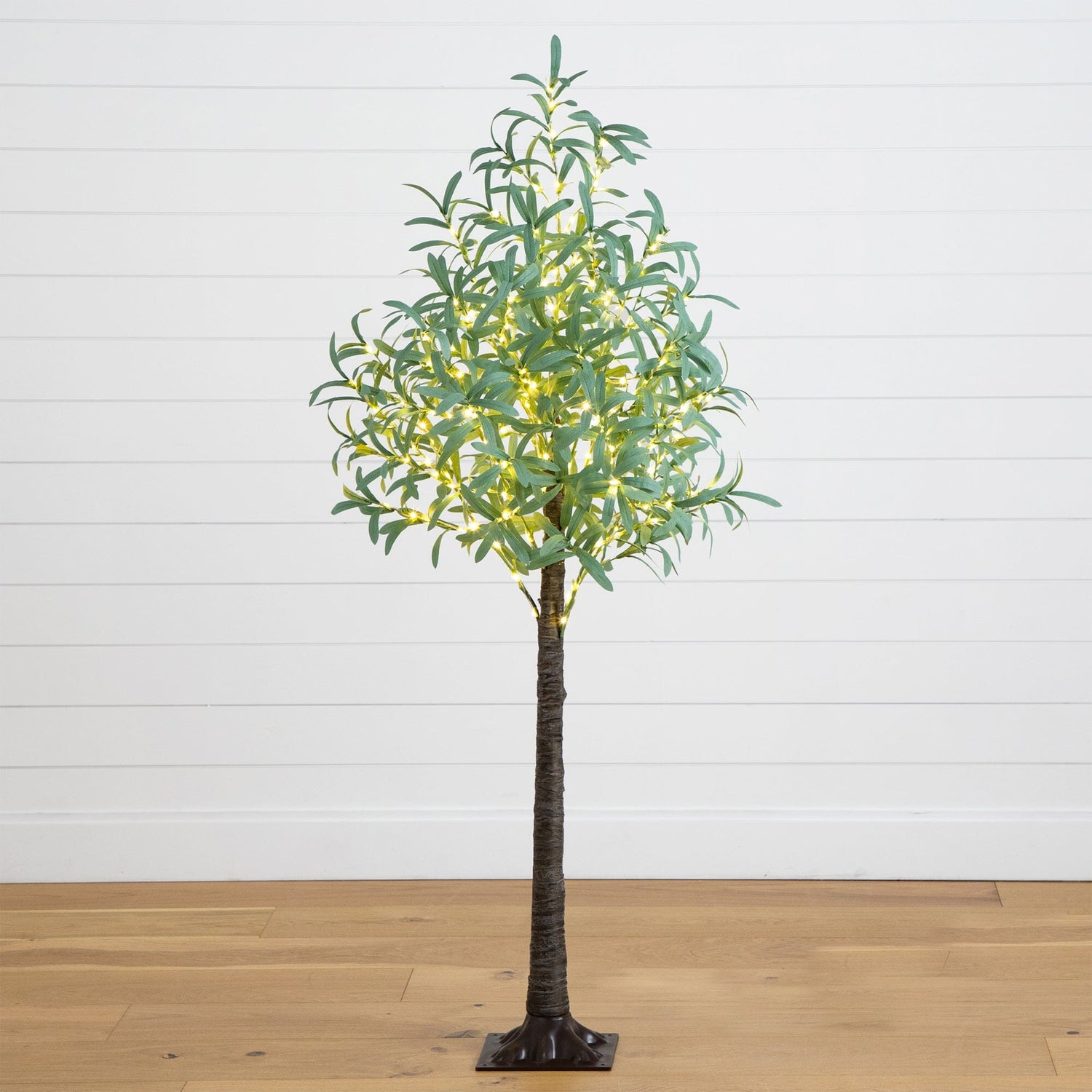 5’ Lighted Artificial Olive Tree with 300 Warm White LED Lights