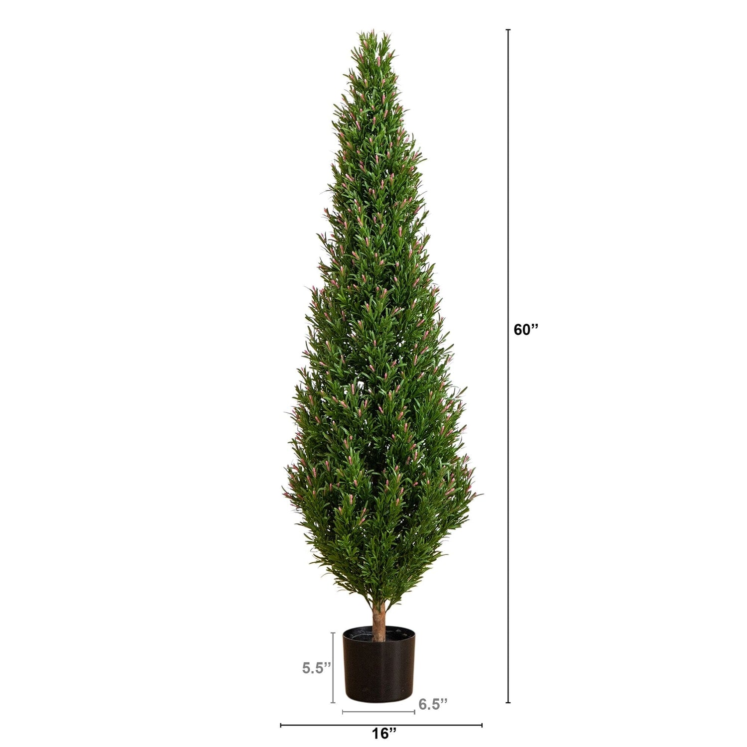 5' UV Resistant Artificial Rosemary Cone Topiary Tree (Indoor/Outdoor)