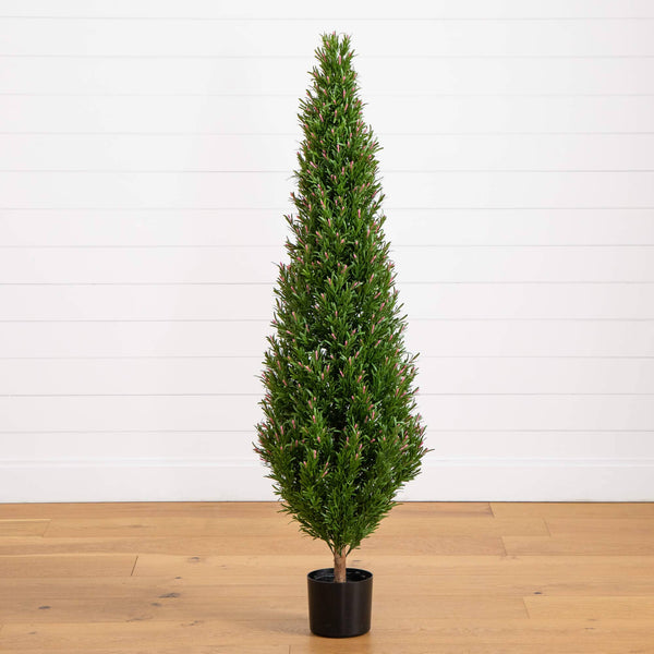 5' UV Resistant Artificial Rosemary Cone Topiary Tree (Indoor/Outdoor)