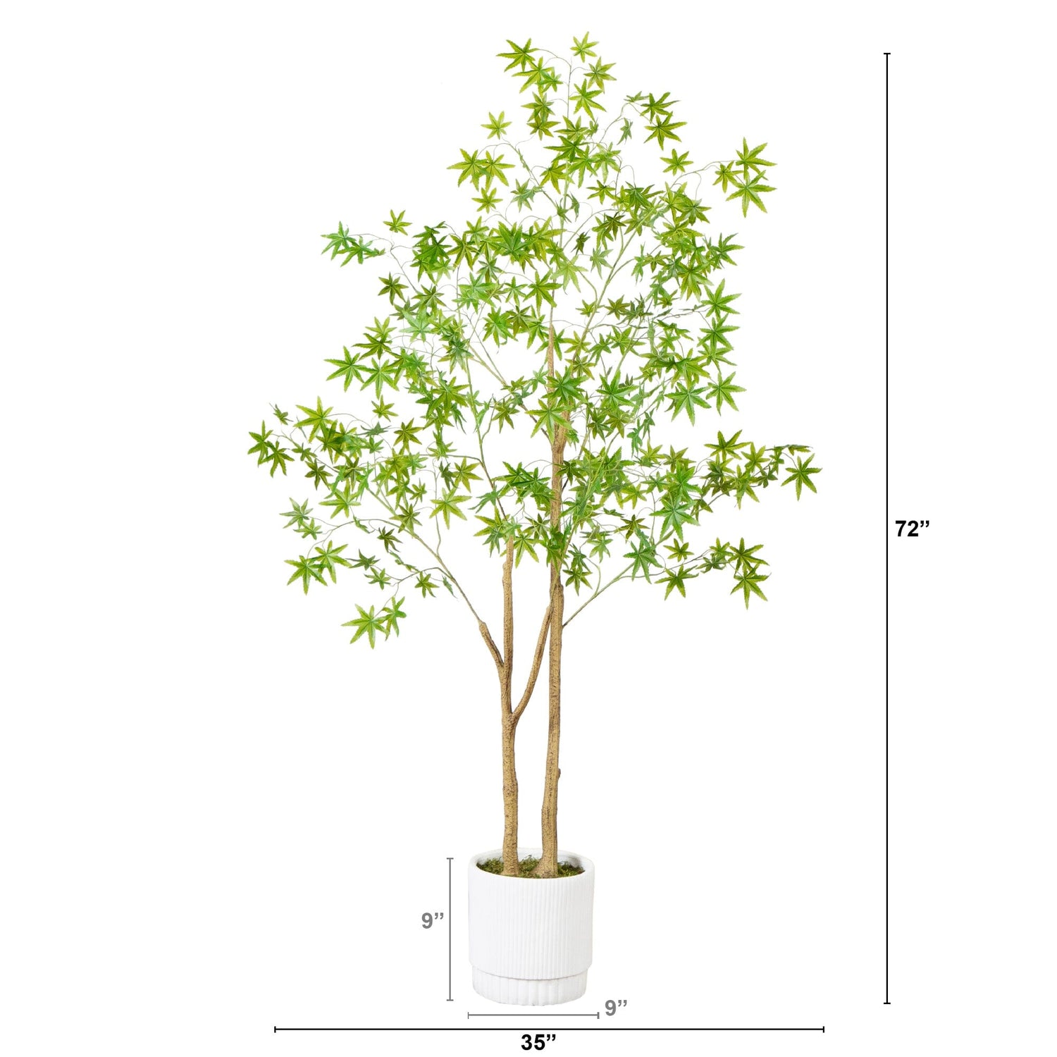 6’ Artificial Maple Tree with White Planter