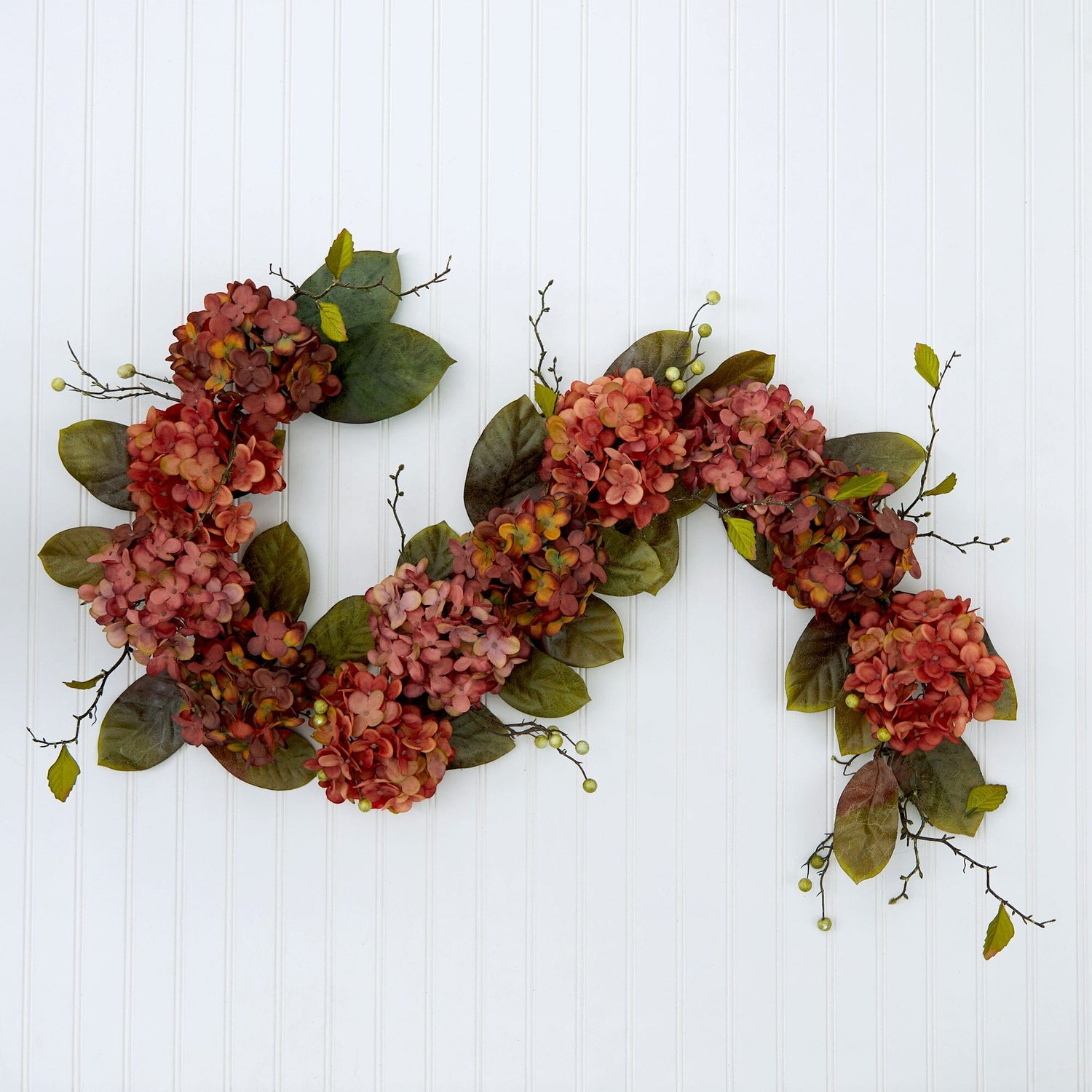 6’ Fall Hydrangea and Berry Artificial Autumn Garland