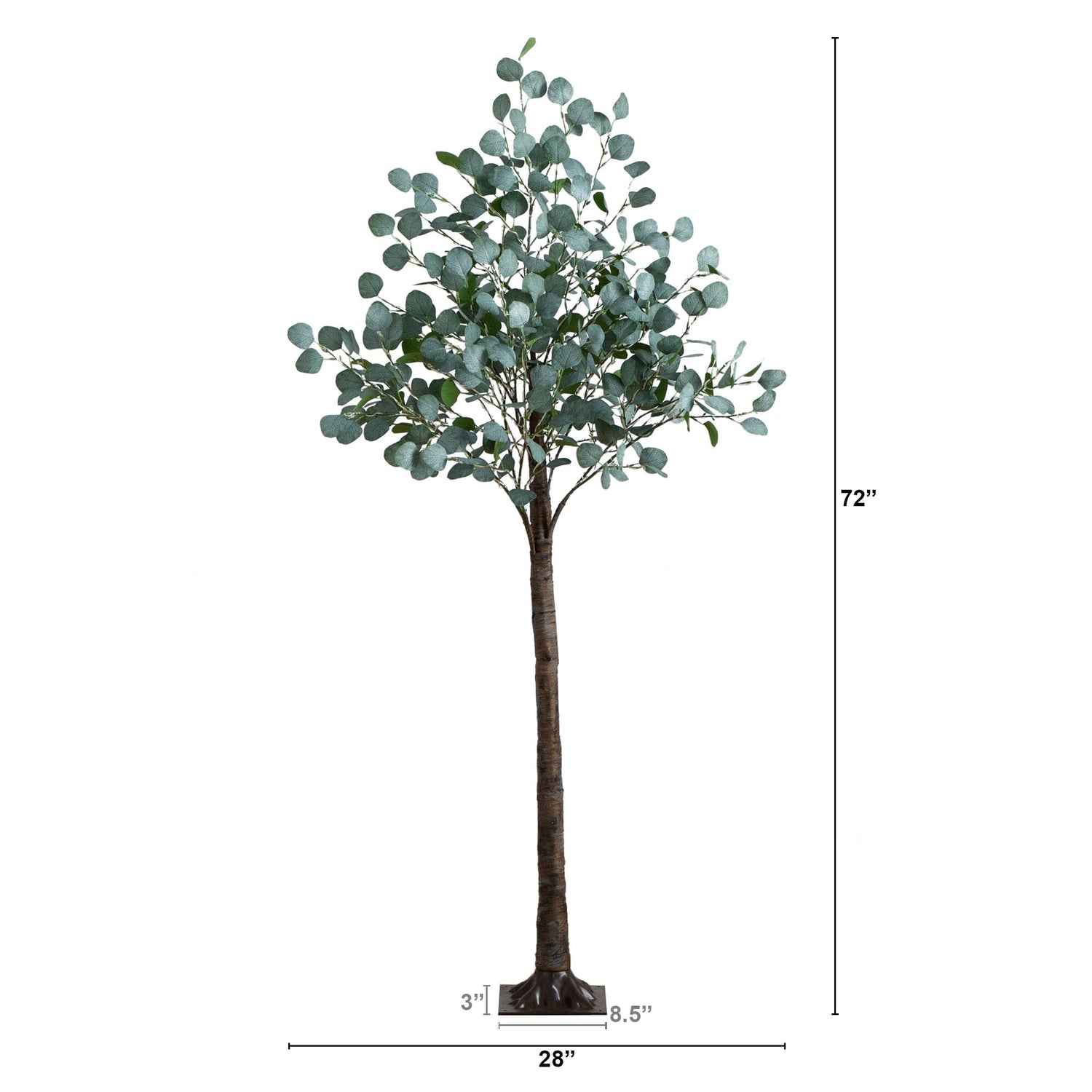 6’ Lighted Artificial Eucalyptus Tree with 420 Warm White LED Lights