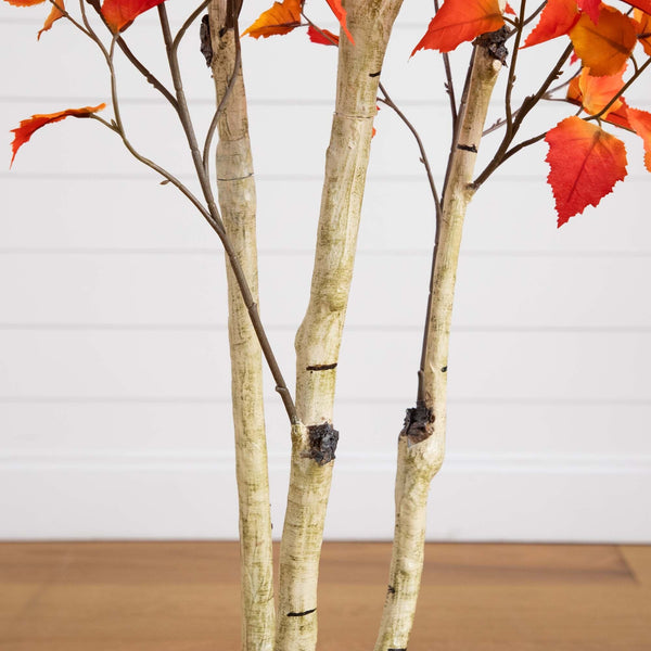 7’ Autumn Birch Artificial Fall Tree