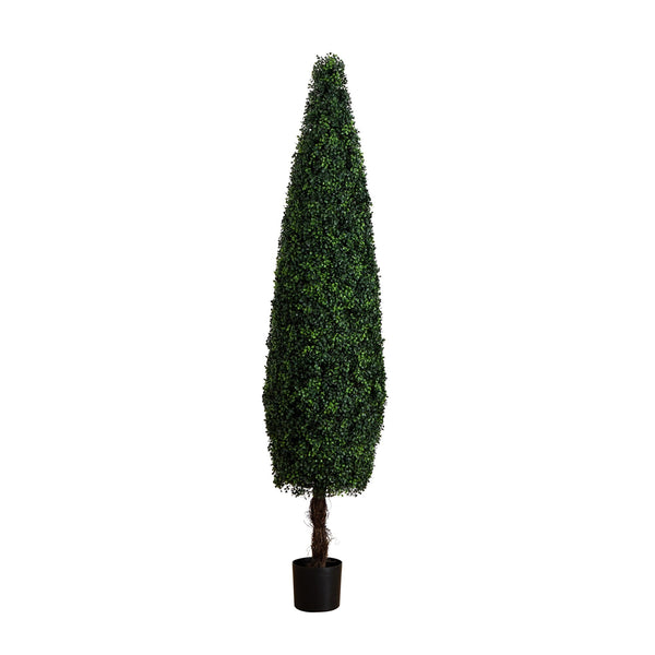 7’ UV Resistant Artificial Boxwood Topiary Cone Tree (Indoor/Outdoor)