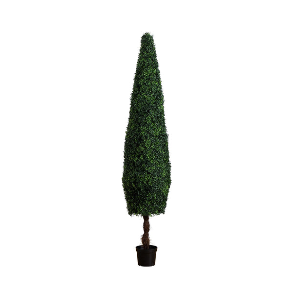 8’ UV Resistant Artificial Boxwood Topiary  Cone Tree (Indoor/Outdoor)