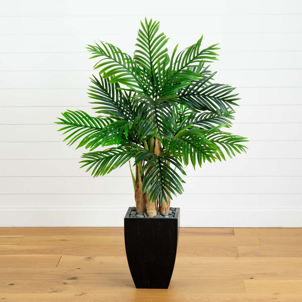 Kentia Palm Artificial Tree in Black Planter