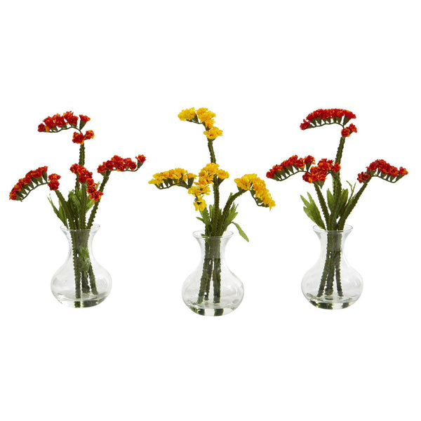 10” Baby Breath Artificial Arrangement in Vase (Set of 3)