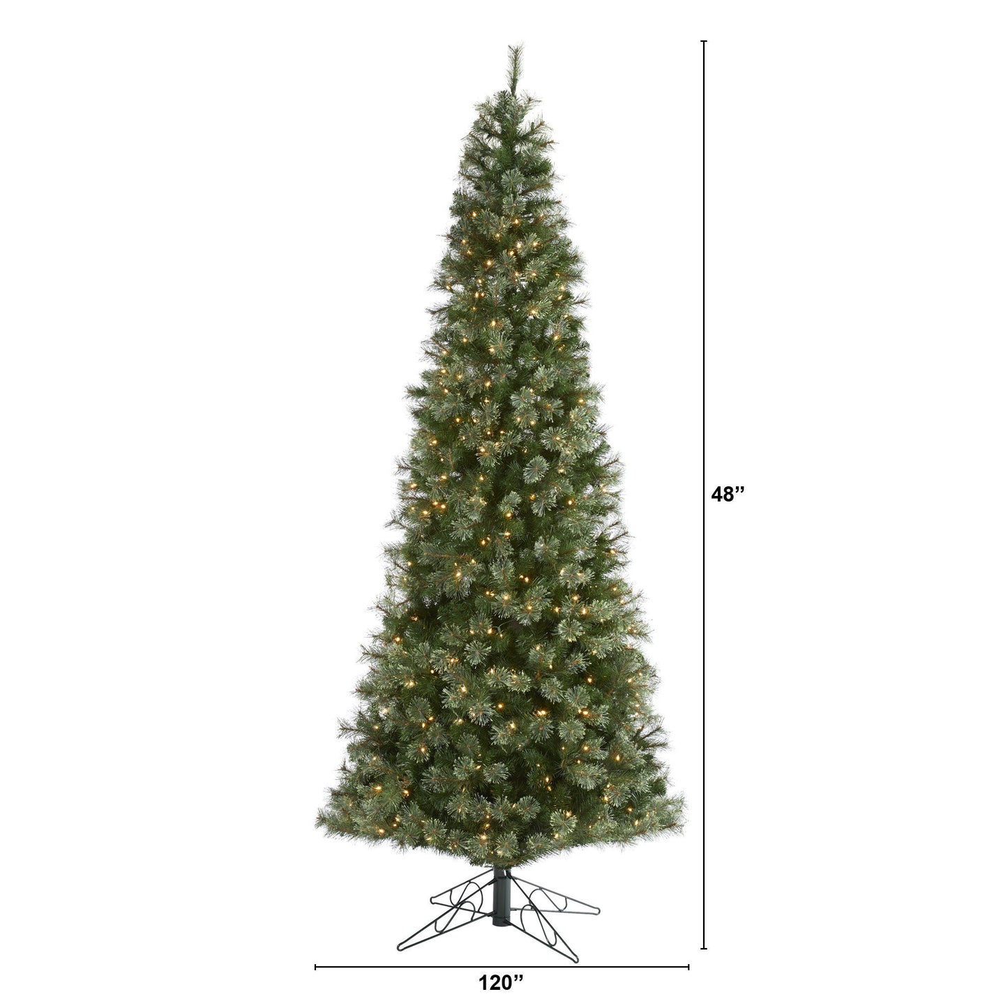 10' Cashmere Slim Artificial Christmas Tree with 750 Warm White Lights ...