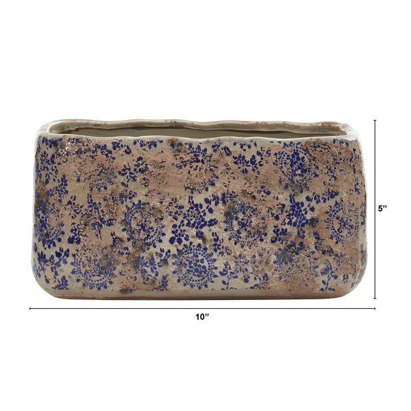 10” Tuscan Ceramic Rectangle Planter