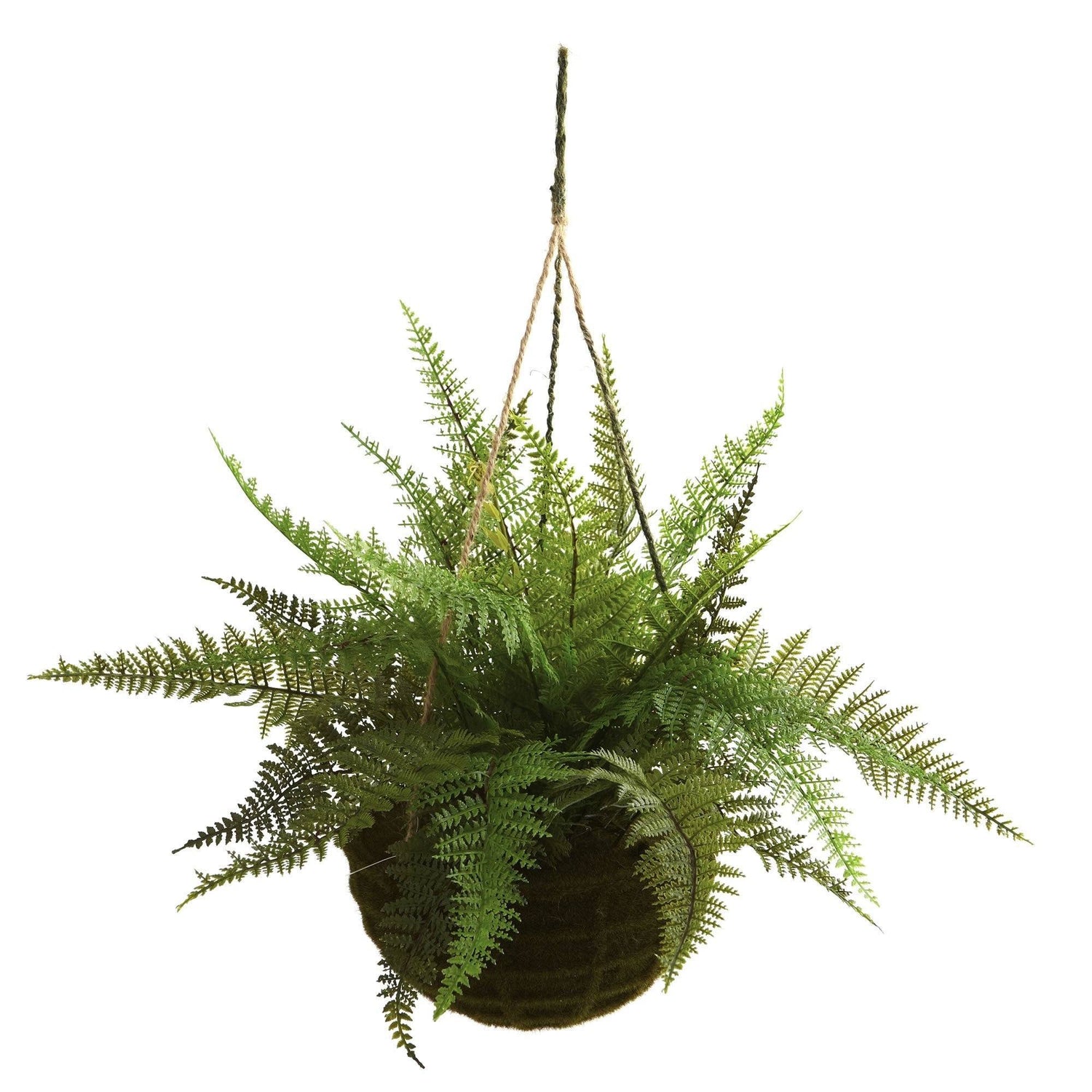 18 x 29 Artificial Boston Fern Silk Hanging Basket - Nearly Natural