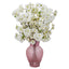 18” Cherry Blossom Arrangement in Rose Colored Vase