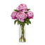 19” Peony Artificial Arrangement in Glass Vase