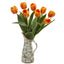 19” Tulip Artificial Arrangement in Floral Pitcher