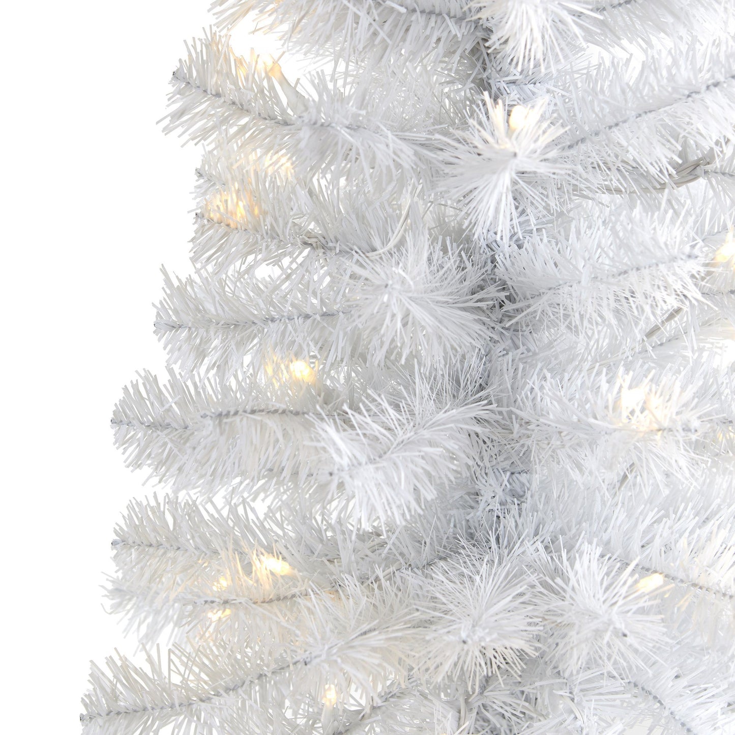 2’ White Artificial Christmas Tree with 35 LED Lights and 72 Bendable ...